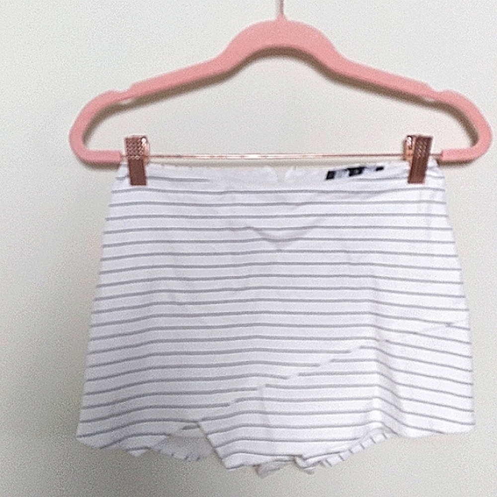 Lulu's White and Blue Stripe Nautical Preppy High Rise Skort Size Small